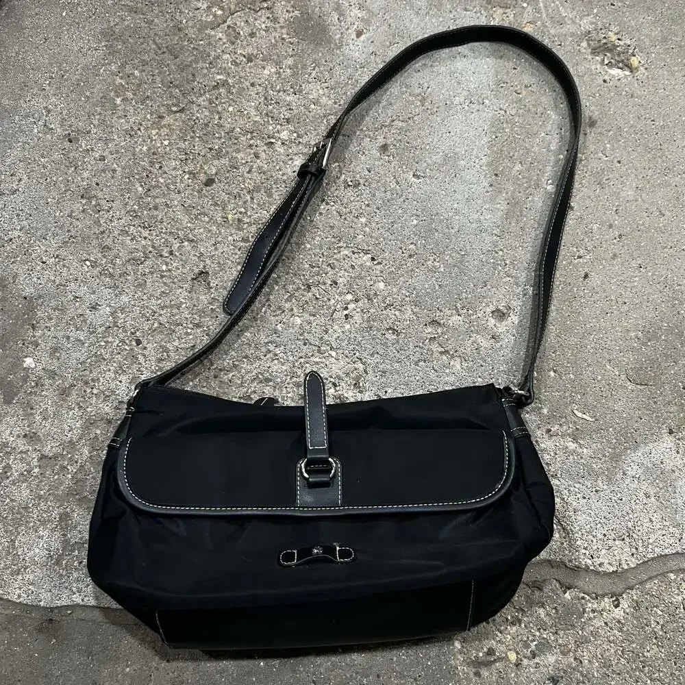 Etienne Aigner Black Nylon Shoulder Crossbody Bag